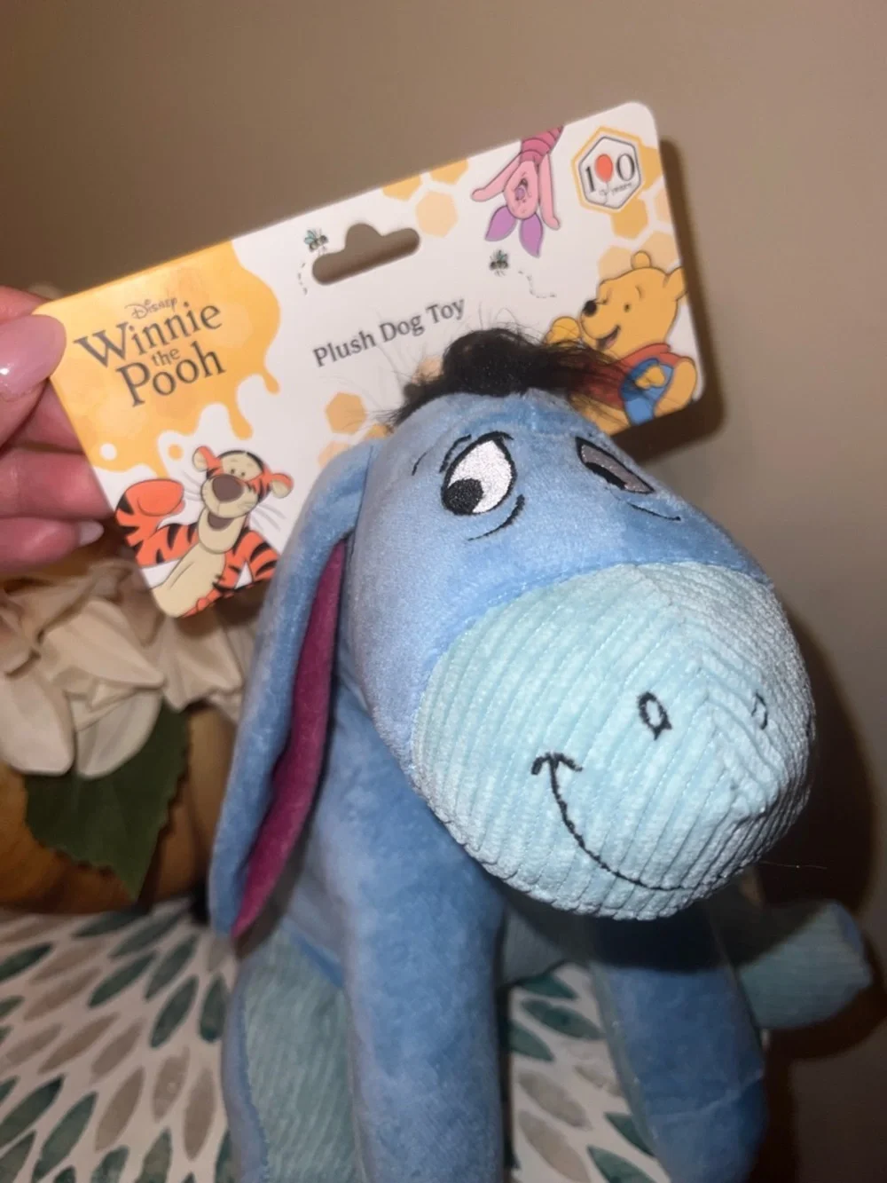 Disney Eeyore Plush Squeaky Dog‎ Toy Winnie the Pooh Blue Donkey NWT